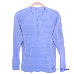 Athleta Top Tees Quarter Zip Purple Womens